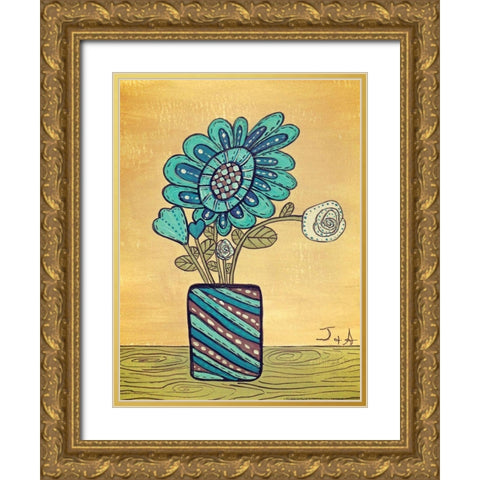 Kids Pix 3 Gold Ornate Wood Framed Art Print with Double Matting by Nobleworks, Inc.