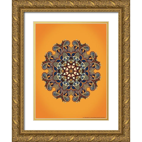 Mandala 1 Gold Ornate Wood Framed Art Print with Double Matting by Nobleworks, Inc.