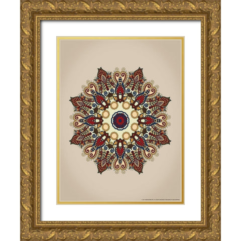 Mandala 2 Gold Ornate Wood Framed Art Print with Double Matting by Nobleworks, Inc.