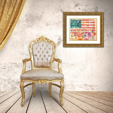 Flag 8 Gold Ornate Wood Framed Art Print with Double Matting by Nobleworks, Inc.