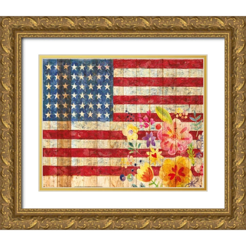 Flag 10 Gold Ornate Wood Framed Art Print with Double Matting by Nobleworks, Inc.
