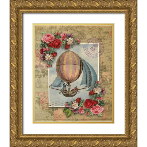 Balloon 6 Gold Ornate Wood Framed Art Print with Double Matting by Nobleworks, Inc.