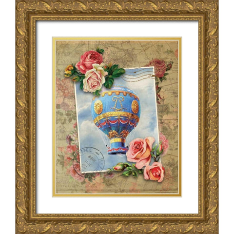 Balloon 8 Gold Ornate Wood Framed Art Print with Double Matting by Nobleworks, Inc.
