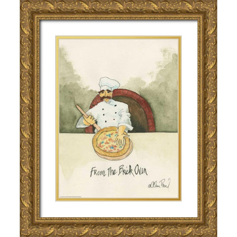 Brick Oven Gold Ornate Wood Framed Art Print with Double Matting by Paul, Alan