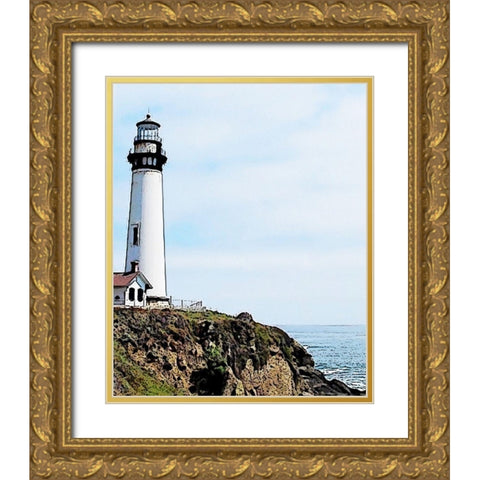 Lighthouse #1 Gold Ornate Wood Framed Art Print with Double Matting by Segal, Alan