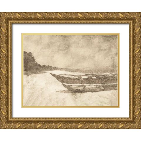 Waiting For Tide Gold Ornate Wood Framed Art Print with Double Matting by Segal, Alan