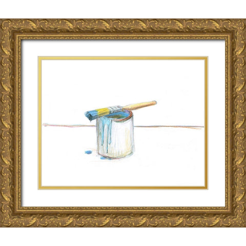 Blue Paint Gold Ornate Wood Framed Art Print with Double Matting by Segal, Alan