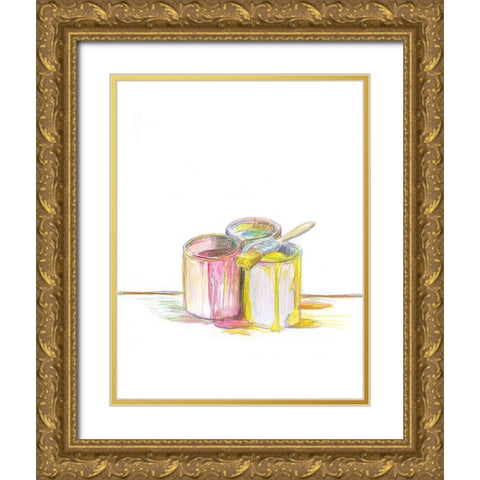 More Paint Gold Ornate Wood Framed Art Print with Double Matting by Segal, Alan