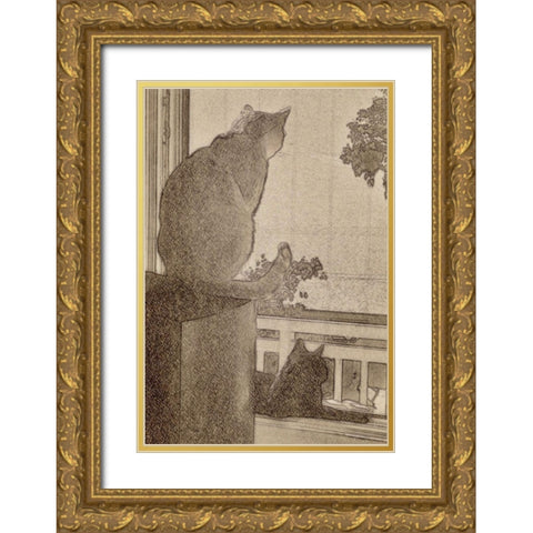 Looking Gold Ornate Wood Framed Art Print with Double Matting by Segal, Alan