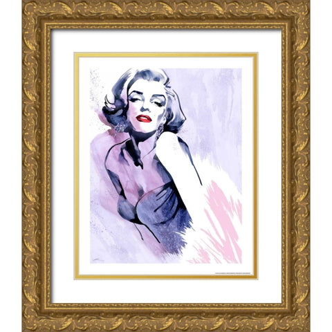 Marilyns Pose Gold Ornate Wood Framed Art Print with Double Matting by Rahim, Ellie