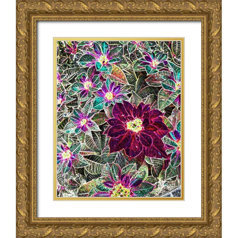Boquet Gold Ornate Wood Framed Art Print with Double Matting by Khilnani, Rajiv
