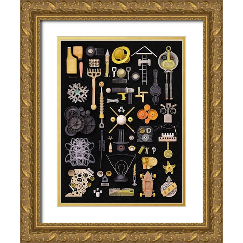 The Grid Gold Ornate Wood Framed Art Print with Double Matting by Rosenthal, Barry