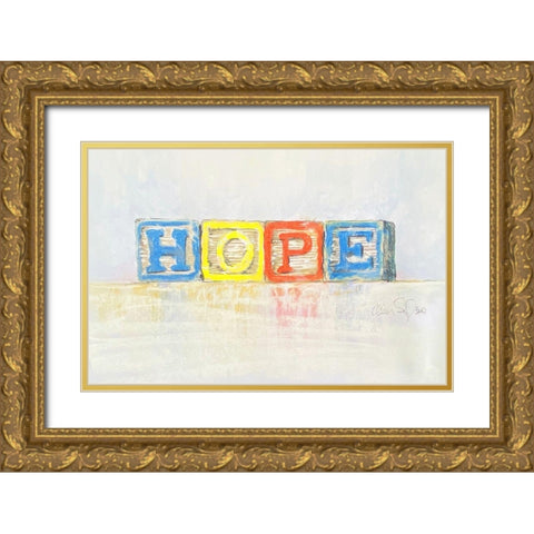 Hope Gold Ornate Wood Framed Art Print with Double Matting by Segal, Alan