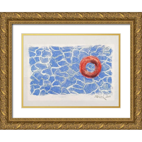 Red Raft #2 Gold Ornate Wood Framed Art Print with Double Matting by Segal, Alan