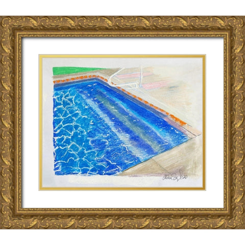 Shallow End Gold Ornate Wood Framed Art Print with Double Matting by Segal, Alan