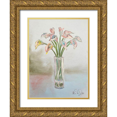 Pinks Gold Ornate Wood Framed Art Print with Double Matting by Segal, Alan