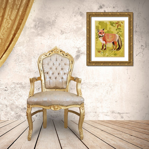 Foxy Gold Ornate Wood Framed Art Print with Double Matting by Sokal, Patti