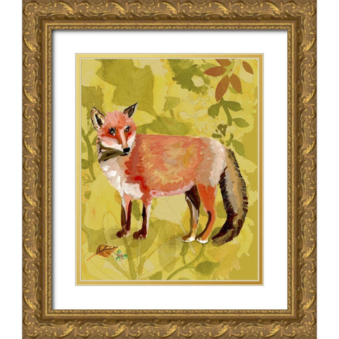 Foxy Gold Ornate Wood Framed Art Print with Double Matting by Sokal, Patti