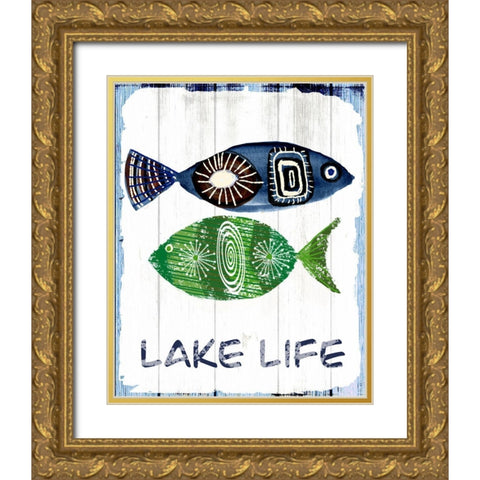 Lake Life Gold Ornate Wood Framed Art Print with Double Matting by Sokal, Patti
