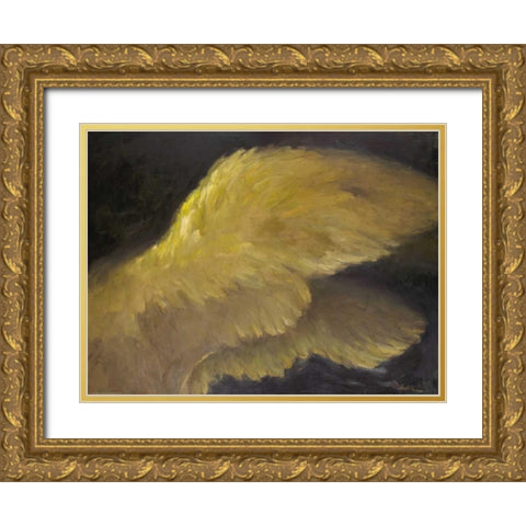 Golden Wings 1 Gold Ornate Wood Framed Art Print with Double Matting by Stevens, Allayn
