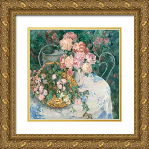 Summer Bouquet Gold Ornate Wood Framed Art Print with Double Matting by Stevens, Allayn