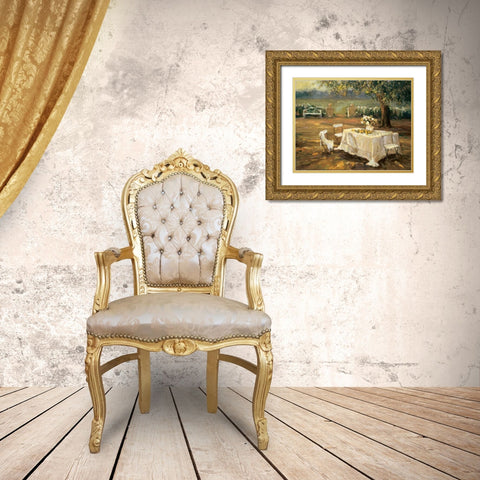 Sunset Meadow Gold Ornate Wood Framed Art Print with Double Matting by Stevens, Allayn