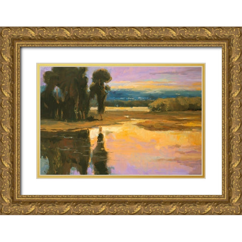 Peaceful 1 Gold Ornate Wood Framed Art Print with Double Matting by Stevens, Allayn