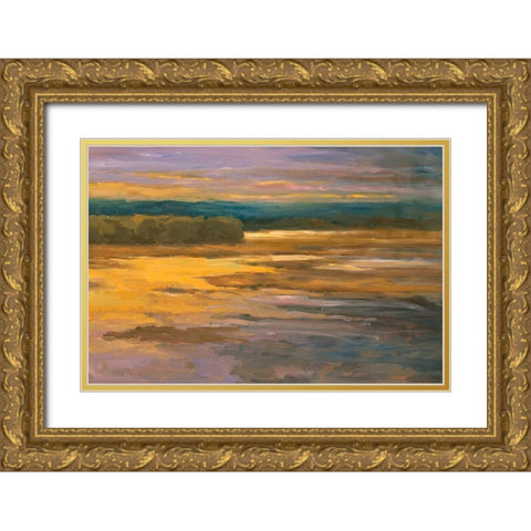 Peaceful 2 Gold Ornate Wood Framed Art Print with Double Matting by Stevens, Allayn