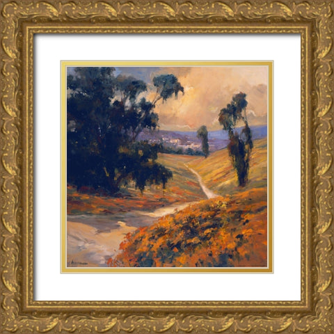 Afternoon 2 Gold Ornate Wood Framed Art Print with Double Matting by Stevens, Allayn
