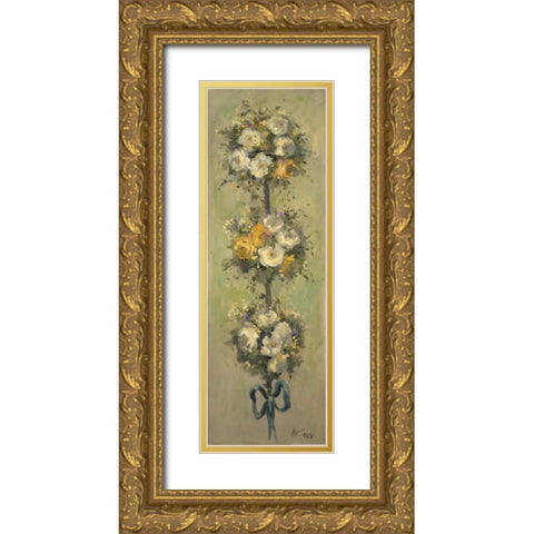Topiary Bouquet 2 Gold Ornate Wood Framed Art Print with Double Matting by Stevens, Allayn