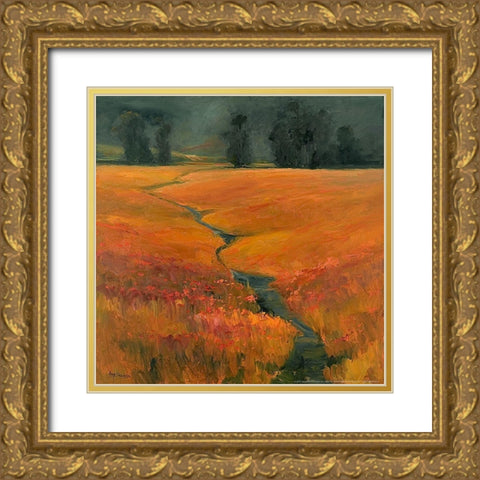Safari Stream Gold Ornate Wood Framed Art Print with Double Matting by Stevens, Allayn