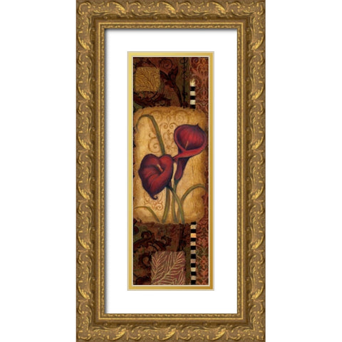 Red Lily Two Gold Ornate Wood Framed Art Print with Double Matting by Eisner, Viv