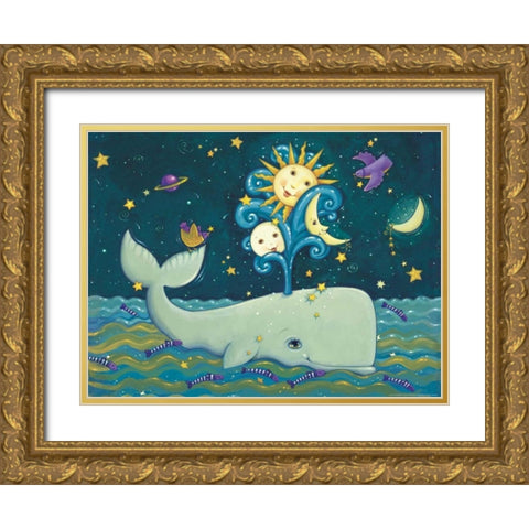 Sunny Whale Gold Ornate Wood Framed Art Print with Double Matting by Eisner, Viv