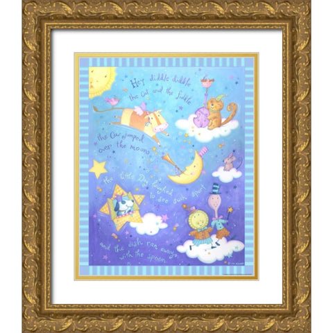 Rhyme 3 Fiddle 2 Gold Ornate Wood Framed Art Print with Double Matting by Eisner, Viv