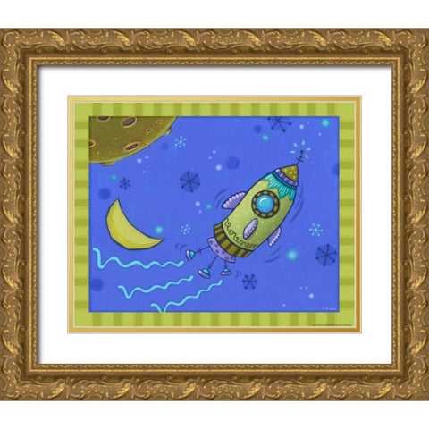 Spaceship Gold Ornate Wood Framed Art Print with Double Matting by Eisner, Viv