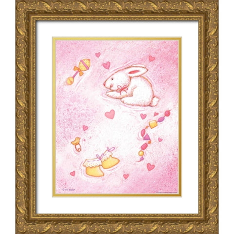 Nursery 1 Bunny Gold Ornate Wood Framed Art Print with Double Matting by Eisner, Viv