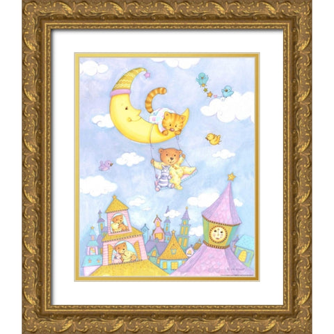 Moon Swing Gold Ornate Wood Framed Art Print with Double Matting by Eisner, Viv
