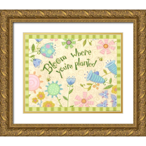 Sayings 2 Bloom Gold Ornate Wood Framed Art Print with Double Matting by Eisner, Viv