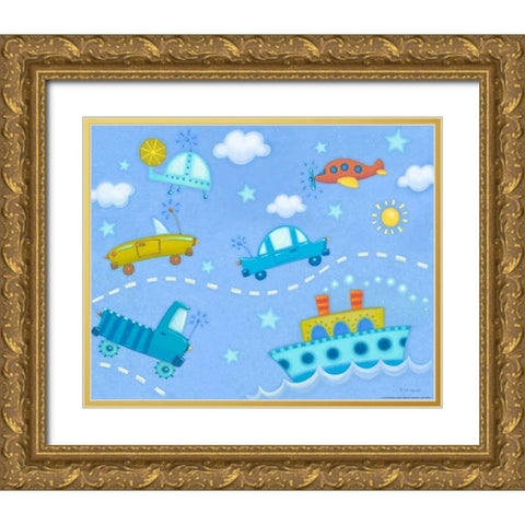 Travel Time Gold Ornate Wood Framed Art Print with Double Matting by Eisner, Viv