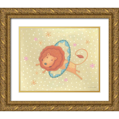 Circus 1 Lion Gold Ornate Wood Framed Art Print with Double Matting by Eisner, Viv