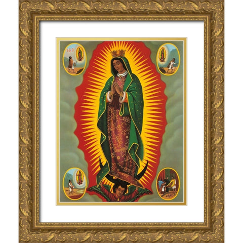 MADONNA Gold Ornate Wood Framed Art Print with Double Matting by Anonymous