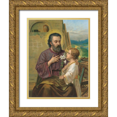 HEILIGER Gold Ornate Wood Framed Art Print with Double Matting by Anonymous