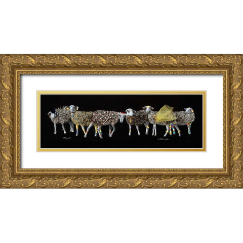 Sheep 01 Gold Ornate Wood Framed Art Print with Double Matting by Chamard, Jean-Marc