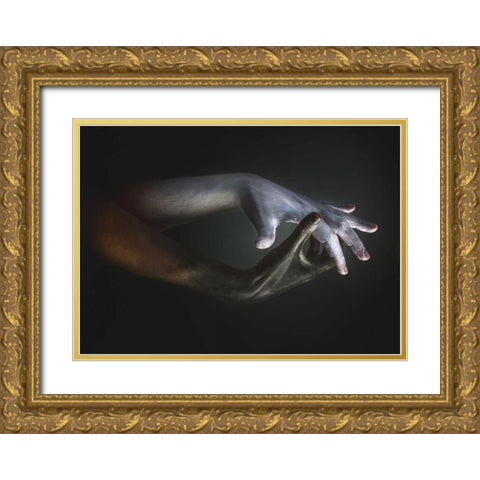 Hands Gold Ornate Wood Framed Art Print with Double Matting by Henk van Gog