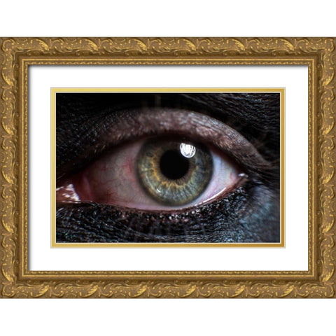 Eye Gold Ornate Wood Framed Art Print with Double Matting by Henk van Gog