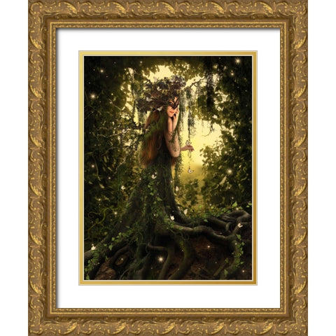 Tree Collection 1 Gold Ornate Wood Framed Art Print with Double Matting by Babette