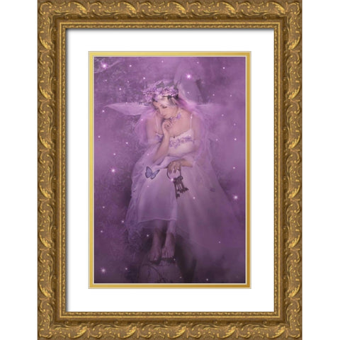 Keys to my heart Gold Ornate Wood Framed Art Print with Double Matting by Babette