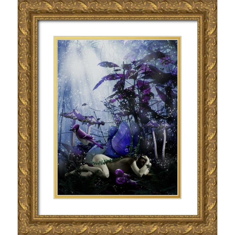 Fairy 39 Gold Ornate Wood Framed Art Print with Double Matting by Babette