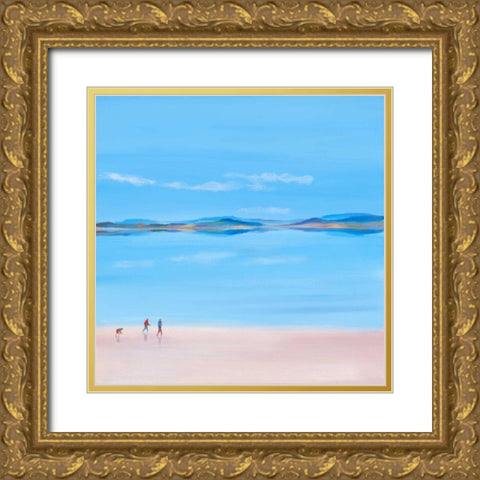 At The Beach II Gold Ornate Wood Framed Art Print with Double Matting by Hasen, Jan