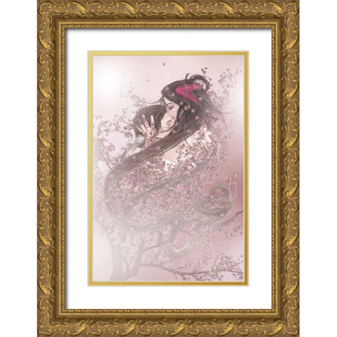 Lovers I Gold Ornate Wood Framed Art Print with Double Matting by Babette